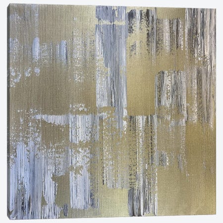 White Gray And Subtle Gold. Canvas Print #SMV584} by Marina Skromova Canvas Artwork