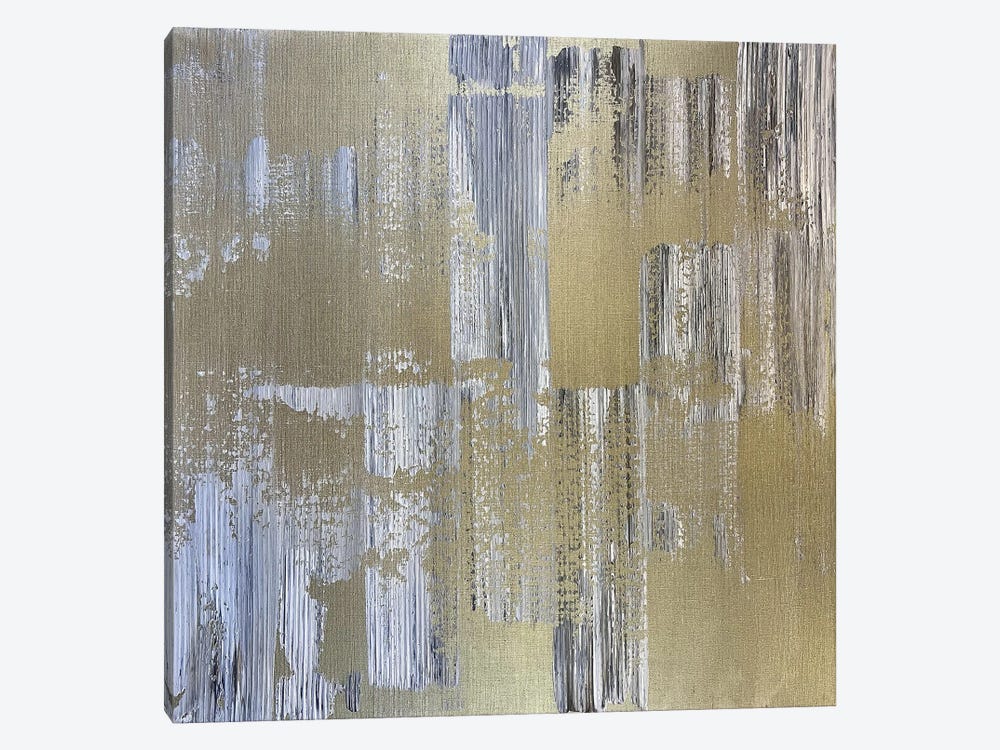 White Gray And Subtle Gold. by Marina Skromova 1-piece Canvas Art