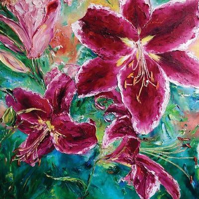 Luxurious Inflorescences Of Lilies by Marina Skromova canvas print