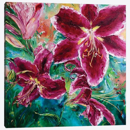 Luxurious Inflorescences Of Lilies Canvas Print #SMV65} by Marina Skromova Canvas Print