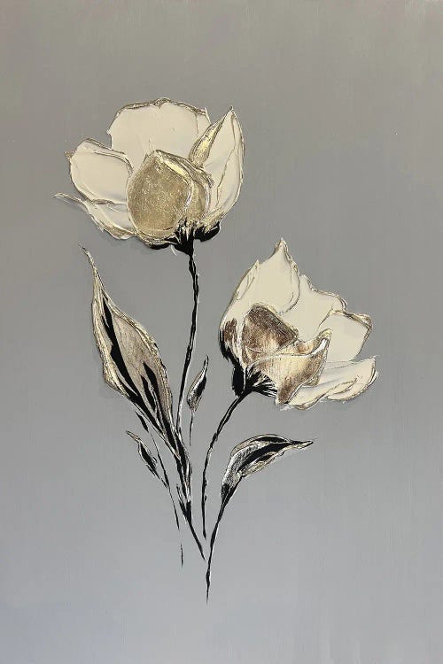Two Flowers On Gray