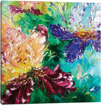 Colorful Irises Canvas Art Print - Iris Art