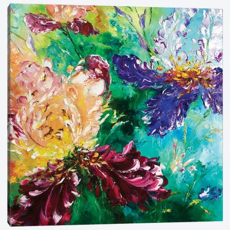 Colorful Irises Canvas Print #SMV66} by Marina Skromova Canvas Art Print