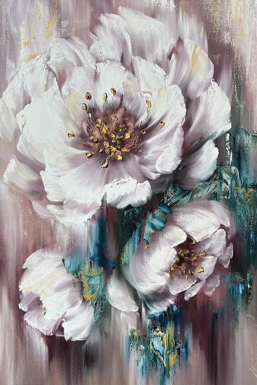 White Lush Flowers by Marina Skromova wall art