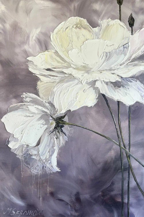 Delicate Flowers On Purple by Marina Skromova wall art