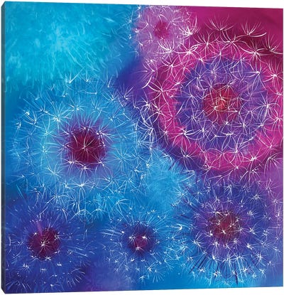 Blue Space Canvas Art Print - Dandelion Art