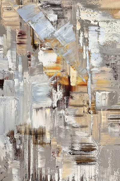 Large Abstract Art - Canvas Prints: Blue, Beige, Brown. Art by Marina Skromova