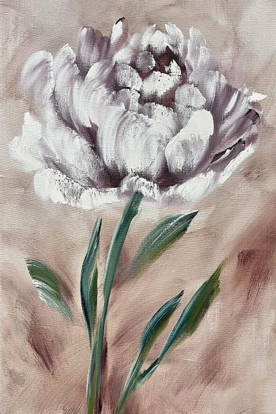 Multi Panel Art: White Positive Flower by Marina Skromova