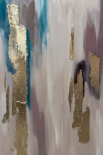 Canvas Art Prints: Turquoise Powdery Gold II by Marina Skromova