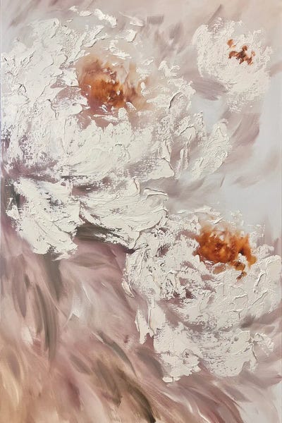 Marina Skromova: Three Peonies On Beige by Marina Skromova