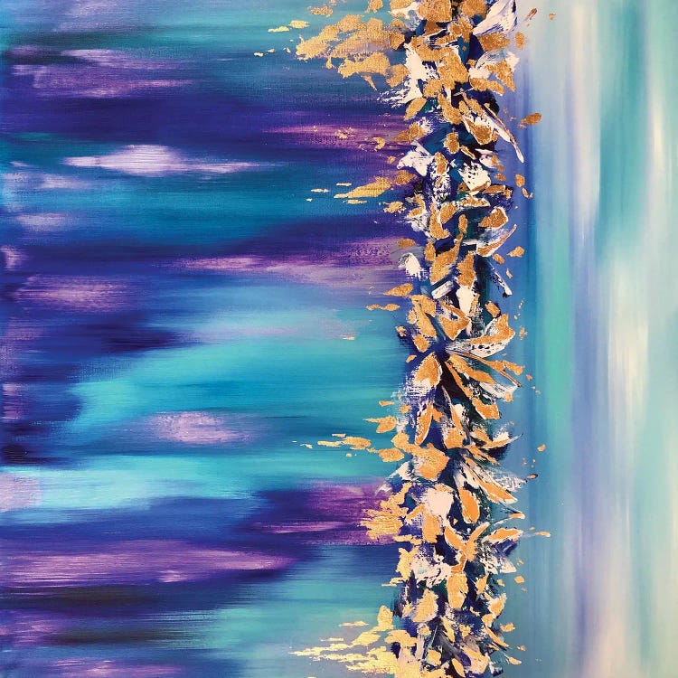 Golden Flowers In The Northern Lights by Marina Skromova wall art