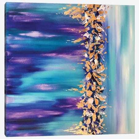 Golden Flowers In The Northern Lights Canvas Print #SMV74} by Marina Skromova Canvas Artwork