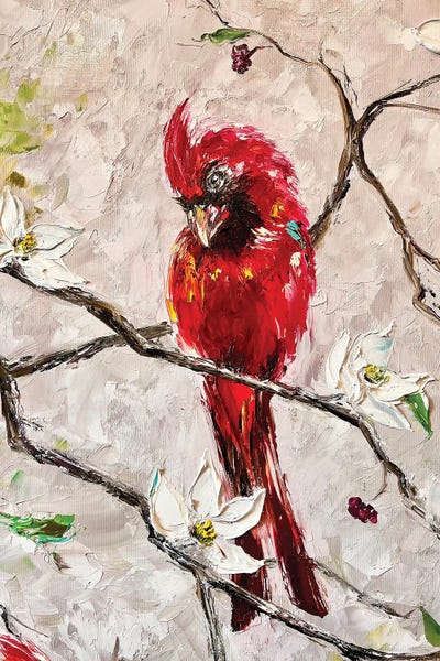 All Greens - Canvas Prints: Red Love Bird by Marina Skromova