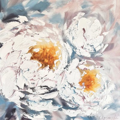 All Greens - Canvas Prints: Dream Peonies by Marina Skromova