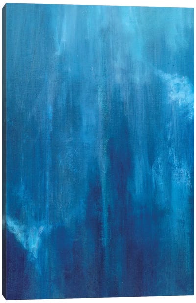 Azul Profundo Triptych II Canvas Art Print - Blue Abstract Art