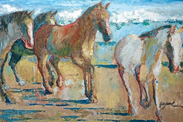 Suzanne Wilkins: Caballos en la Playa by Suzanne Wilkins