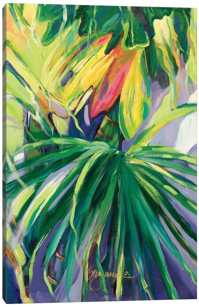 Jardin Abstracto II Canvas Art Print - Blue Tropics