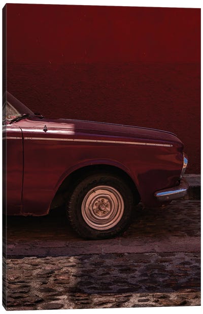 Cobblestone Red Canvas Art Print - Monochromatic Photography