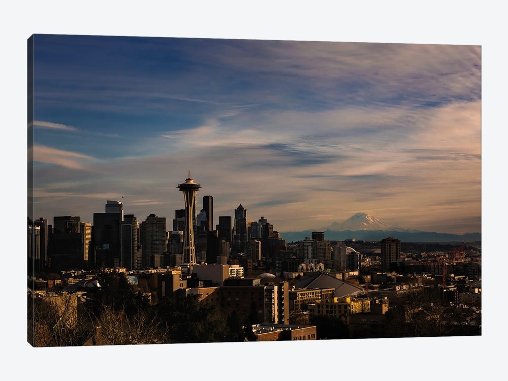 Seattle Cityscape by Sean Marier 1-piece Canvas Artwork