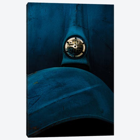 Vintage Scooter, Blue Canvas Print #SMX184} by Sean Marier Art Print