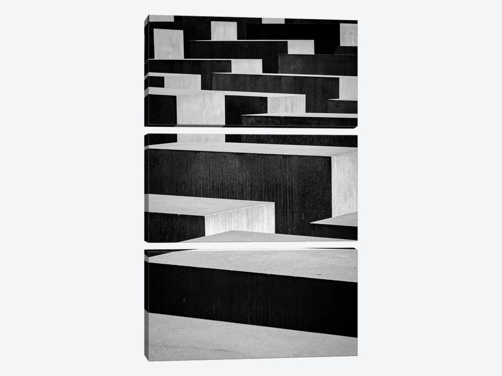 Memorial To The Murdered Jews Of Europe, Berlin, Black & White by Sean Marier 3-piece Canvas Wall Art