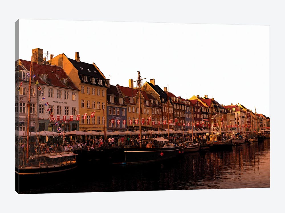 Sunset On Nyhavn, Copenhagen by Sean Marier 1-piece Canvas Art