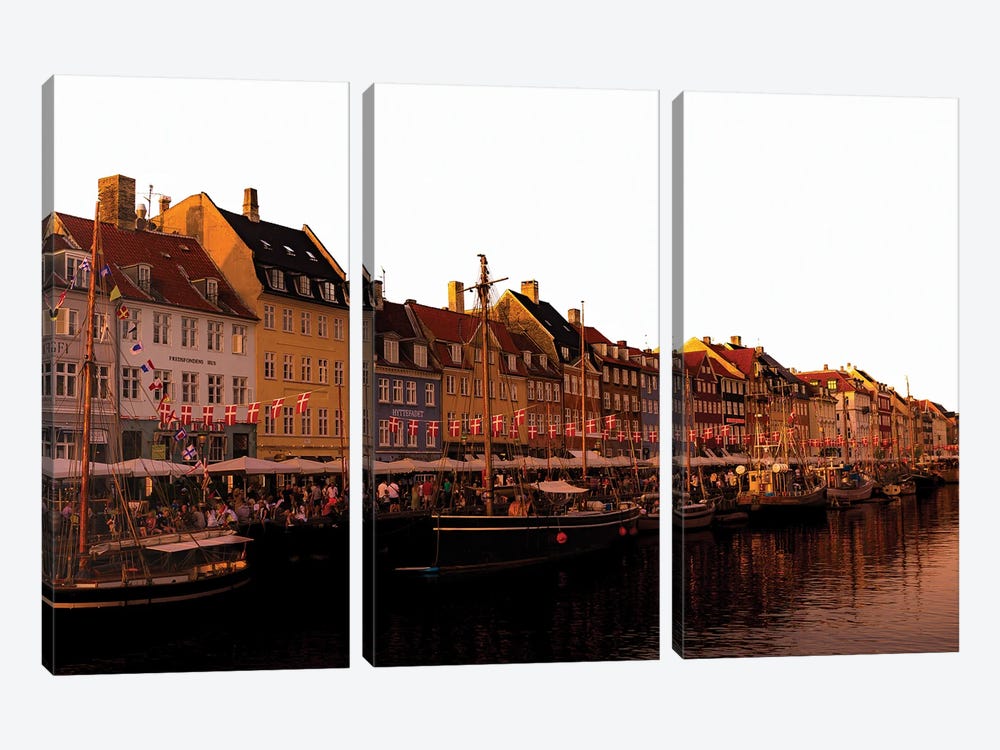 Sunset On Nyhavn, Copenhagen by Sean Marier 3-piece Canvas Artwork