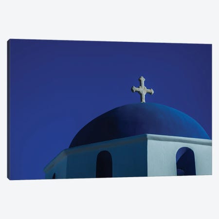 Blue And White, Greece (Horizontal) Canvas Print #SMX360} by Sean Marier Canvas Artwork