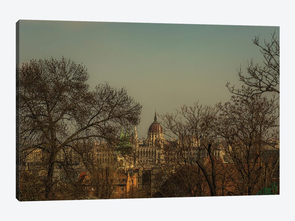 Winter Veil, Hungarian Parliament, Budapest by Sean Marier 1-piece Canvas Artwork