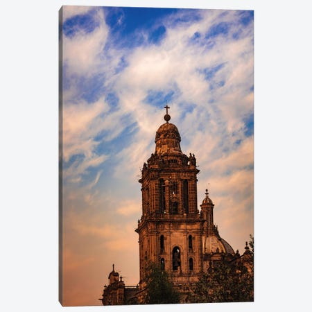 Zocalo Sunset, Mexico City Canvas Print #SMX377} by Sean Marier Canvas Wall Art