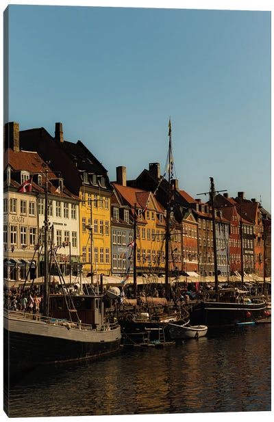 Nyhavn In The Afternoon, Copenhagen Canvas Art Print - Copenhagen Art