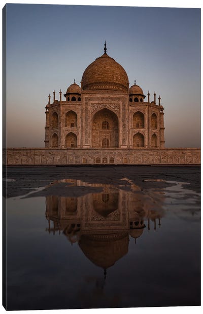 Reflection, The Taj Mahal (Agra, India) Canvas Art Print - The Seven Wonders of the World