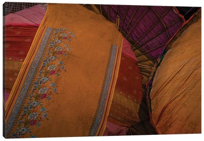 Covered Umbrellas, Varanasi (India) Canvas Art Print - India Art