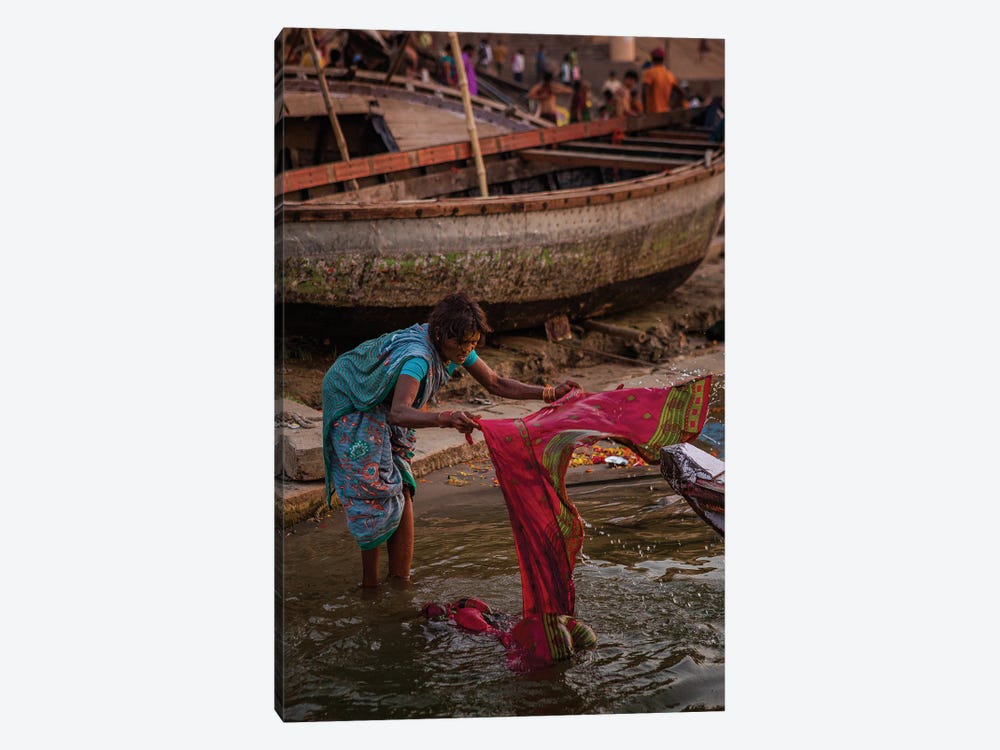 Ganges Laundry, Varanasi (India) by Sean Marier 1-piece Canvas Art