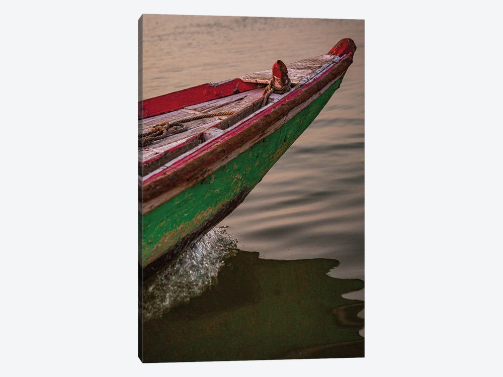 Wooden Boat On The Ganges (Varanasi, India) by Sean Marier 1-piece Canvas Art Print