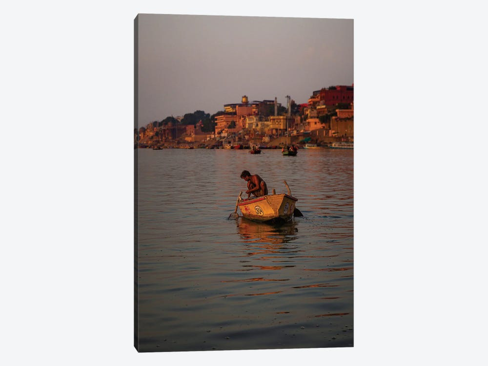 Ganges Fisherman (Varanasi, India) by Sean Marier 1-piece Canvas Art