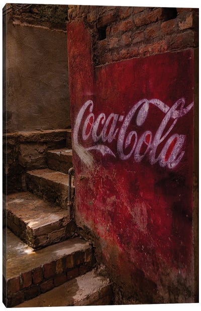 Coca-Cola Steps (Varanasi, India) Canvas Art Print - India Art