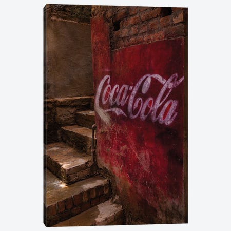 Coca-Cola Steps (Varanasi, India) Canvas Print #SMX497} by Sean Marier Canvas Print