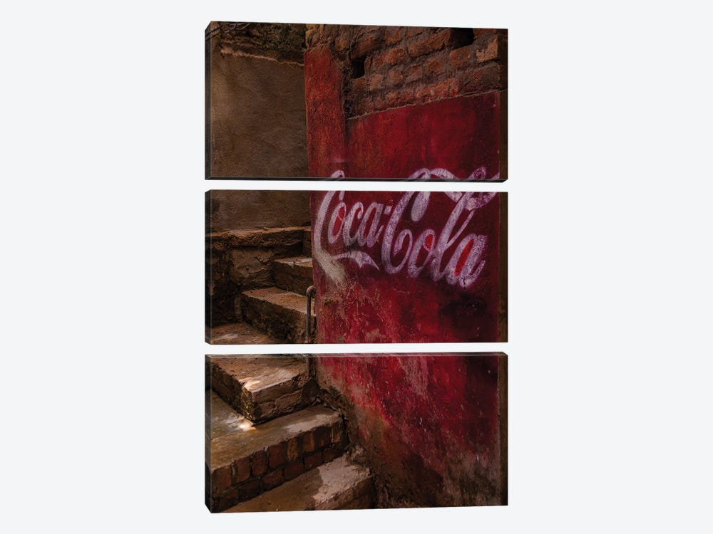 Coca-Cola Steps (Varanasi, India) by Sean Marier 3-piece Canvas Wall Art