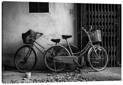 Two Bikes, Hanoi Canvas Art Print - Vietnam Art