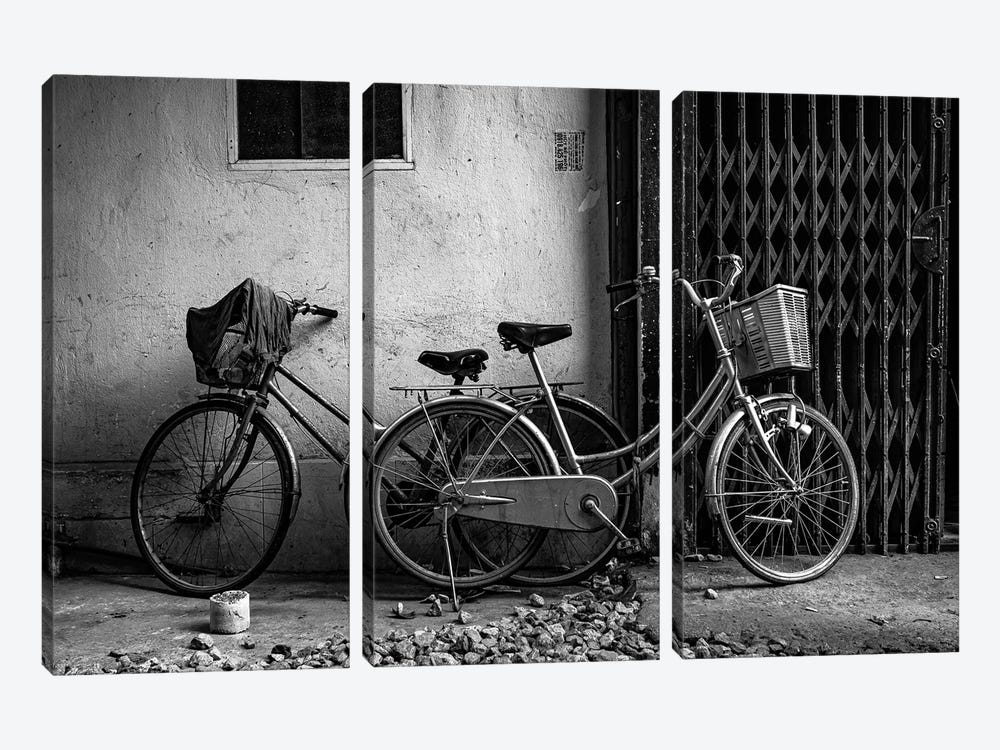 Two Bikes, Hanoi by Sean Marier 3-piece Canvas Wall Art
