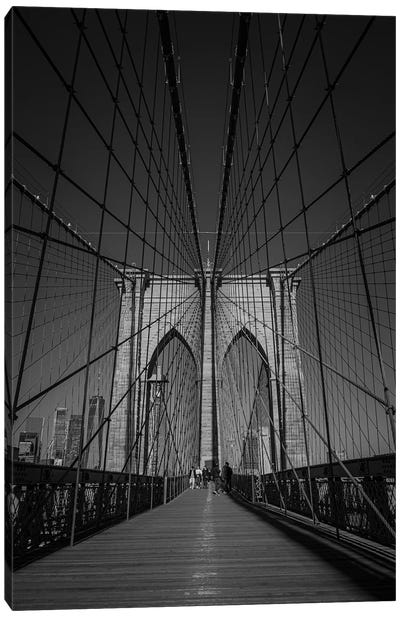 Brooklyn Bridge, Morning Walk (NYC) Canvas Art Print - Sean Marier