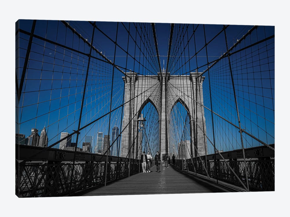 Blue Skies, Brooklyn Bridge (NYC) by Sean Marier 1-piece Canvas Art