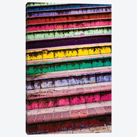 Rainbow Stairs Canvas Print #SMX63} by Sean Marier Canvas Artwork