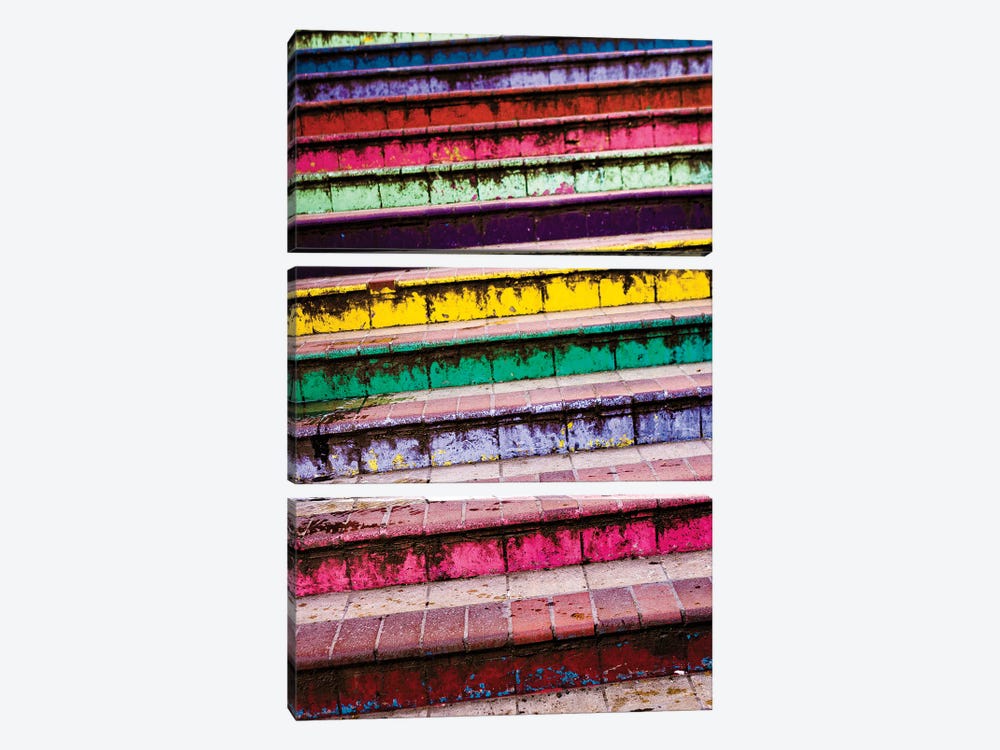 Rainbow Stairs by Sean Marier 3-piece Canvas Art
