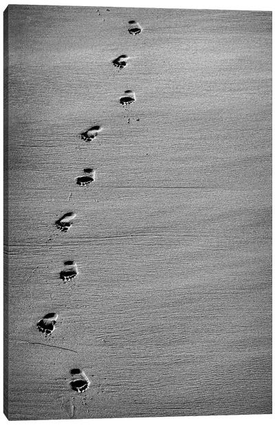 Footprints In The Sand Canvas Art Print - Sean Marier