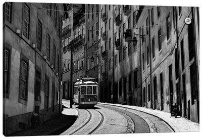 Downhill Tram, Lisbon Canvas Art Print - Sean Marier