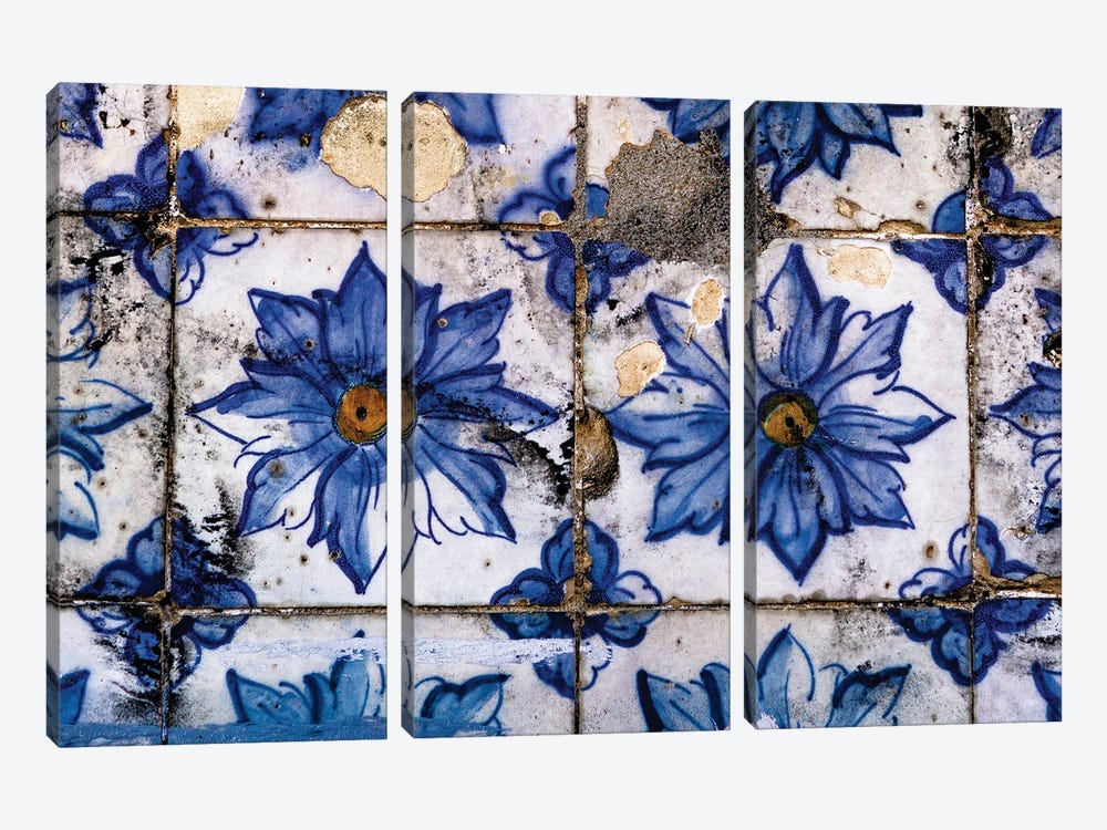 Chipped Tiles, Lisbon by Sean Marier 3-piece Canvas Print