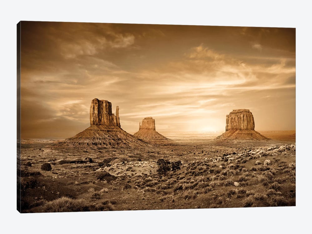 Monument Valley Golden Sunset by Susan Richey 1-piece Canvas Print