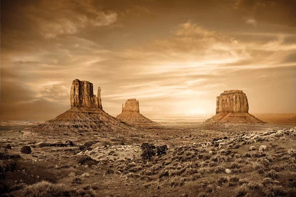 Susan Richey: Monument Valley Golden Sunset by Susan Richey